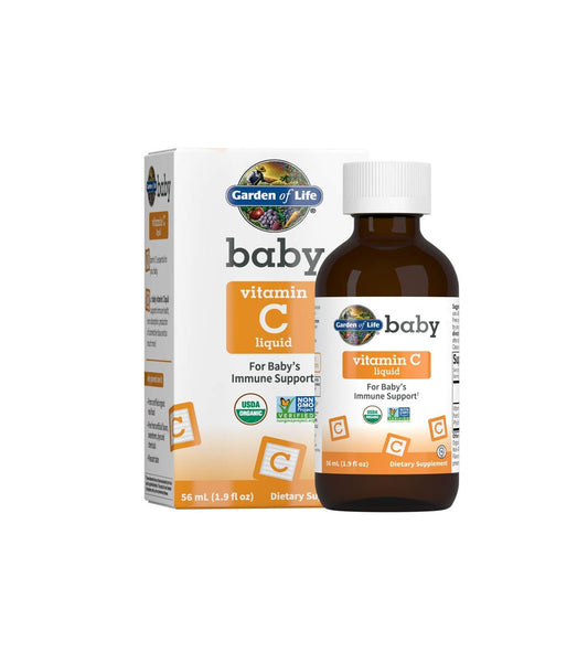 Garden of Life Gotas de vitamina C para bebés y niños pequeños, apoyo inmunológico líquido orgánico de vitamina C  de 56 ml
