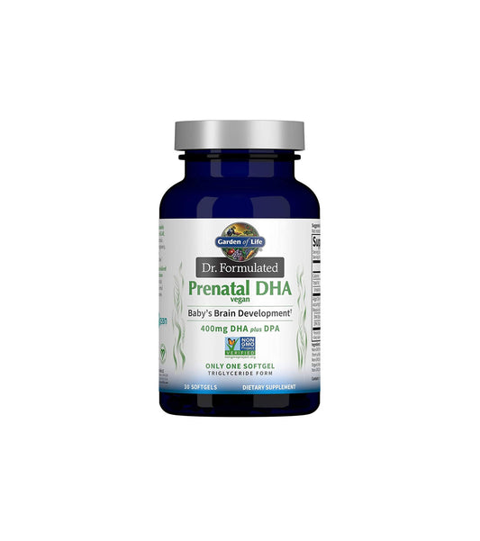 Garden of Life Dr. Formulated Prenatal Vegan DHA – Suplemento vegano Omega 3 con 400 mg de DHA , 30 capsulas