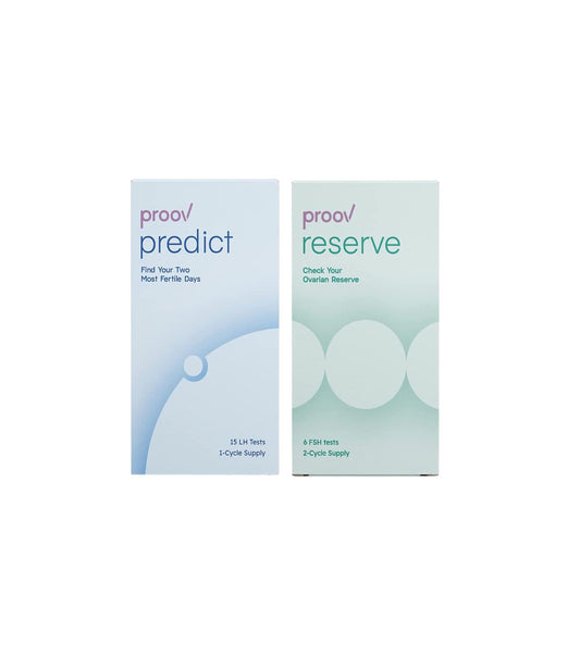 Compruebe la reserva ovárica y prediga la ovulación: paquete de fertilidad dual | Tiras reactivas de ovulación para predecir la ventana fértil | Prueba de reserva ovárica en casa | Pruebas no invasivas