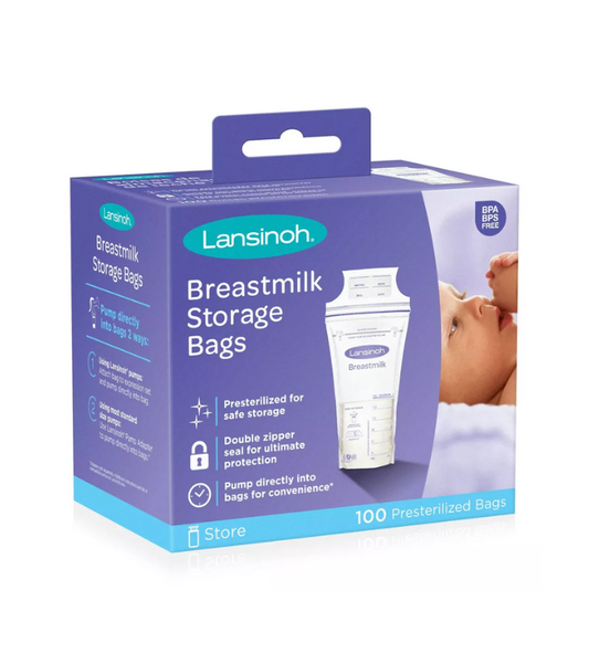 Lansinoh - Bolsas de almacenamiento de leche materna 6 oz de 100 Unidades