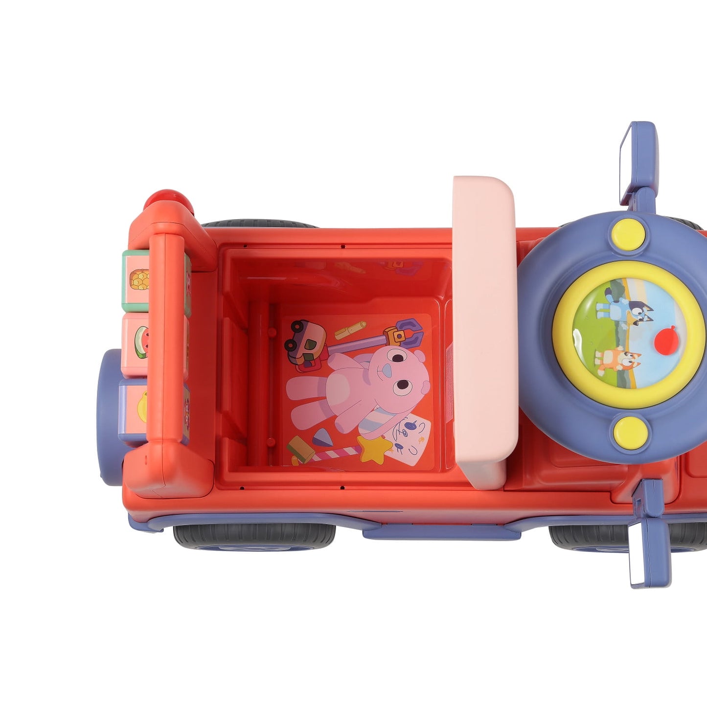 Coche de empuje interactivo con licencia Bluey para niños y niñas, de pie a piso