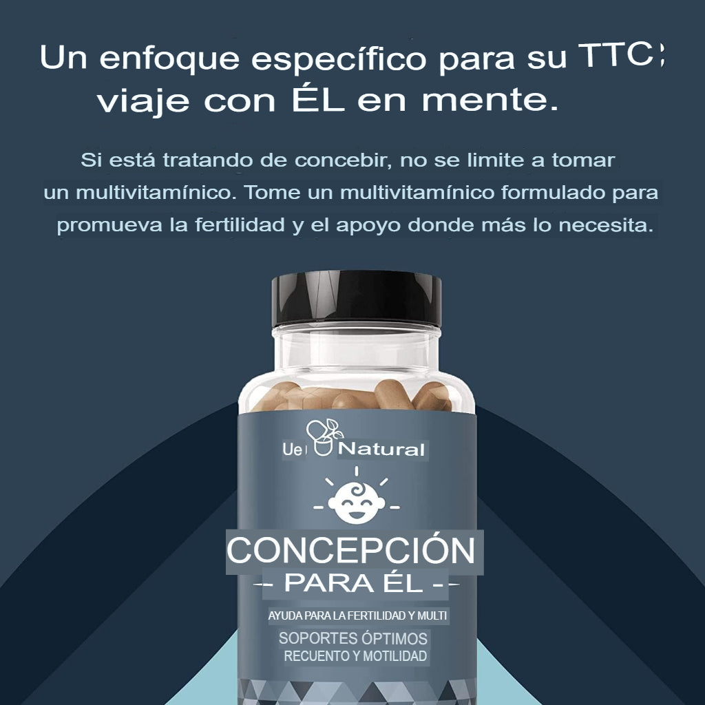 Conception Men Fertility Vitaminas – Recuento óptimo masculino y producción de volumen saludable – Zinc, folato, pastillas Ashwagandha – 60 cápsulas vegetarianas