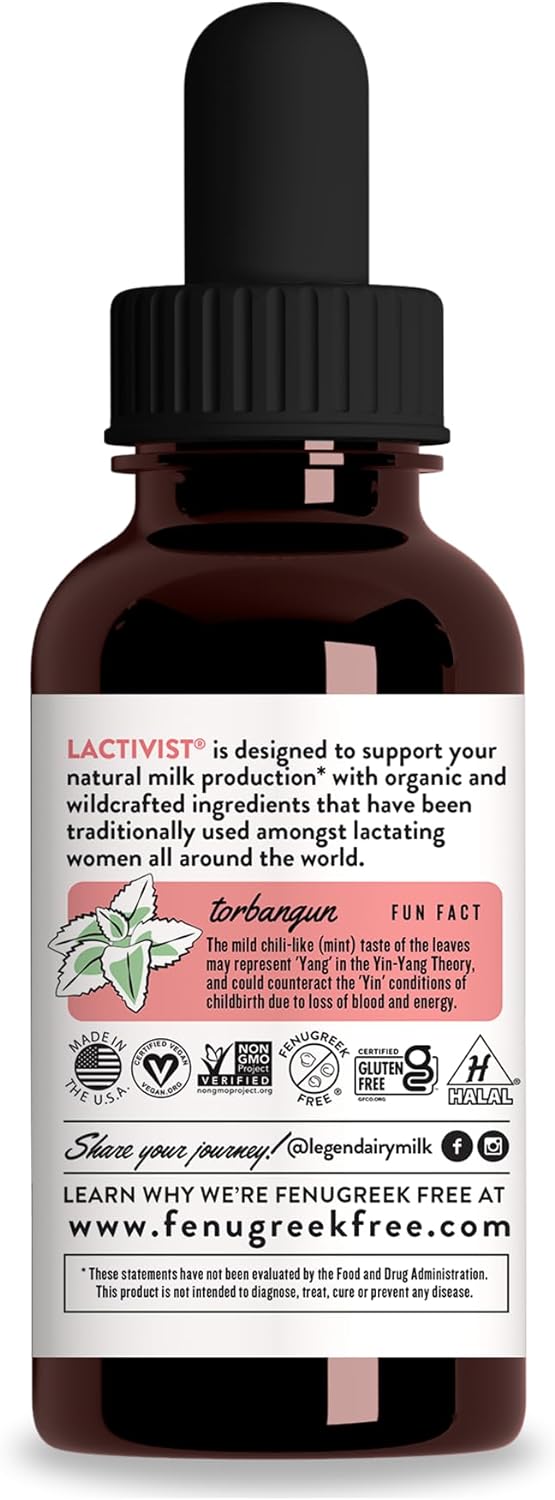 Legendairy Milk Lactivist Drops, suplemento de lactancia para aumentar el suministro de leche materna, Torbangun orgánico para lactancia,59ml