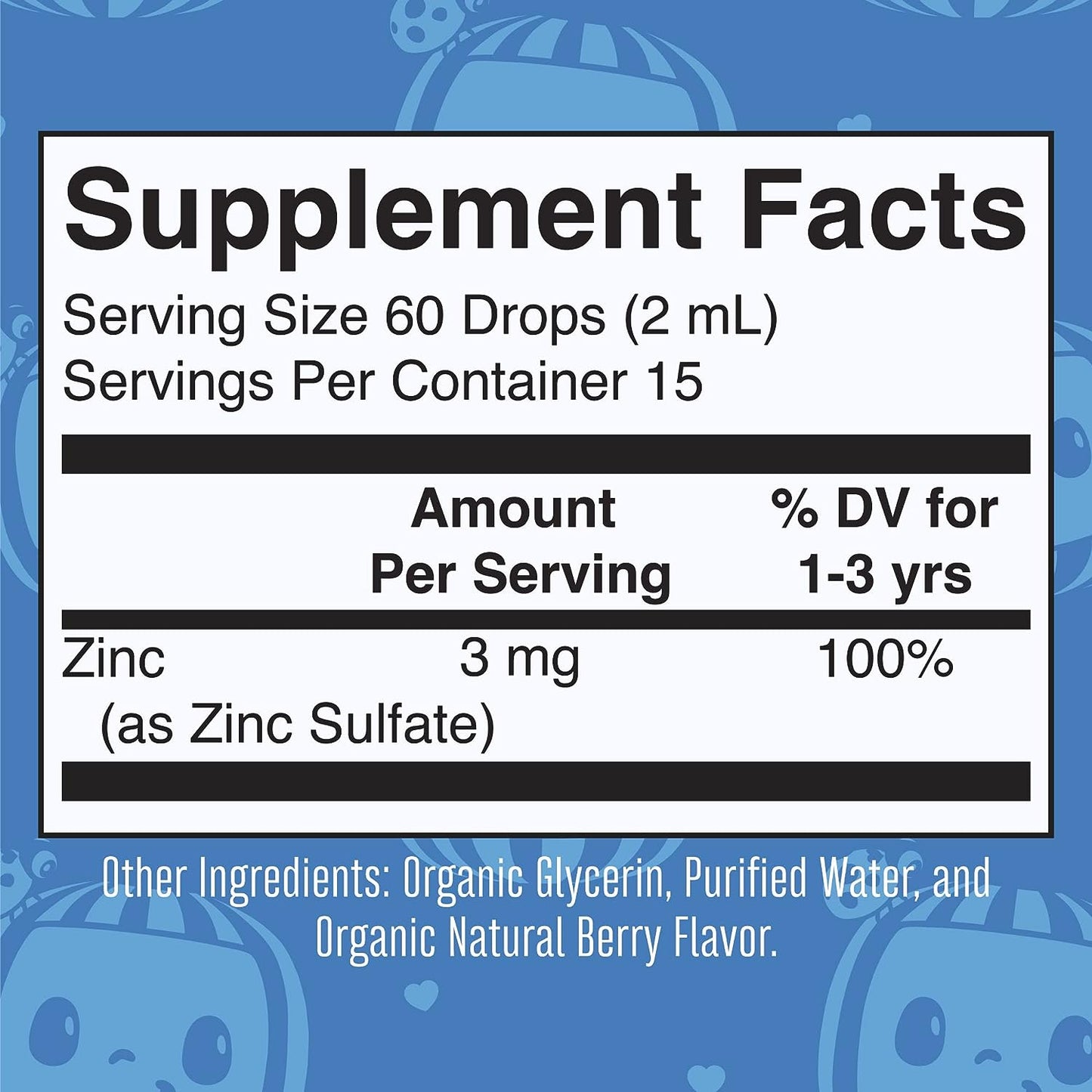 Mary Ruths Cocomelon Zinc iónico líquido para niños pequeños, sin azúcar, orgánico sulfato de zinc para niños de 1 a 3 años, suplemento de apoyo inmunológico 30ml