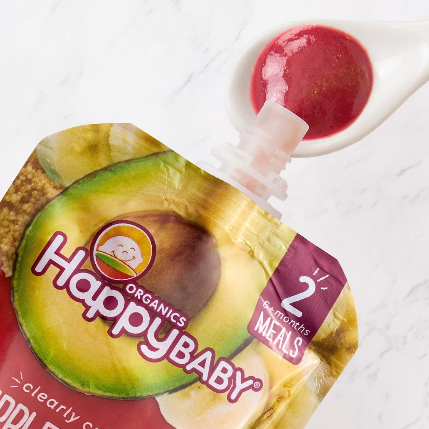 Happy Baby Organics comida orgánica para bebés, etapa 2 de avena y frutas 8 pack