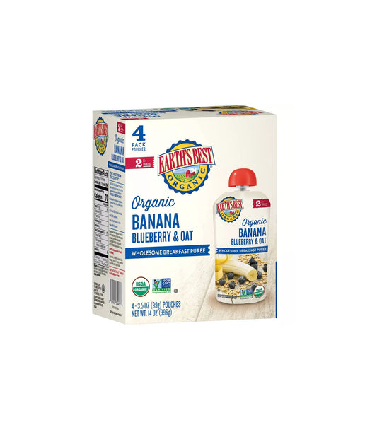 Earth's Best comida para bebés de avena, lino y arándanos orgánicos 4 pack