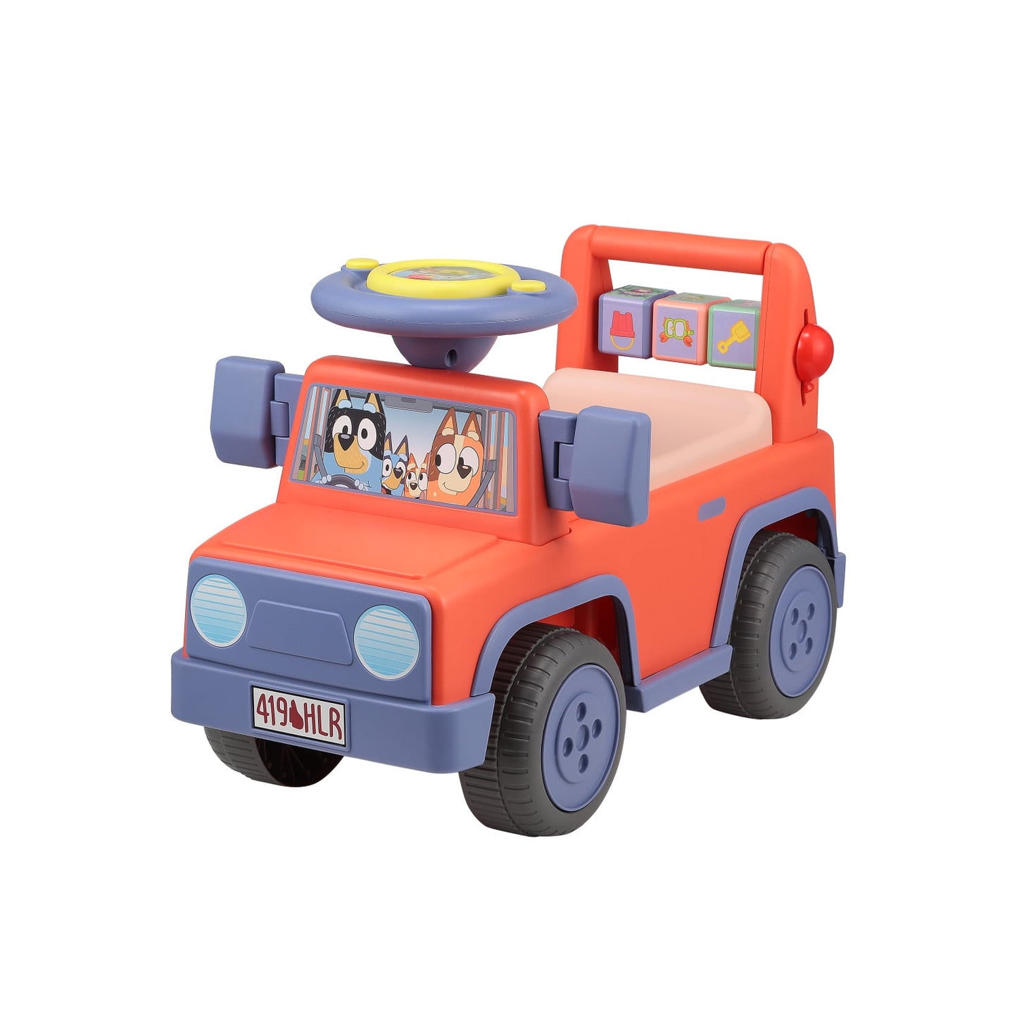 Coche de empuje interactivo con licencia Bluey para niños y niñas, de pie a piso