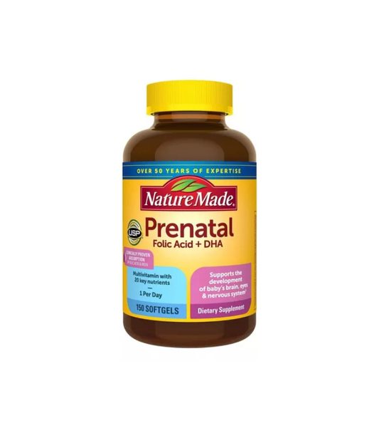 Nature Made Prenatal Multi + Dha 200mg 150 Cápsulas Blanda Suplemento Multivitamínico