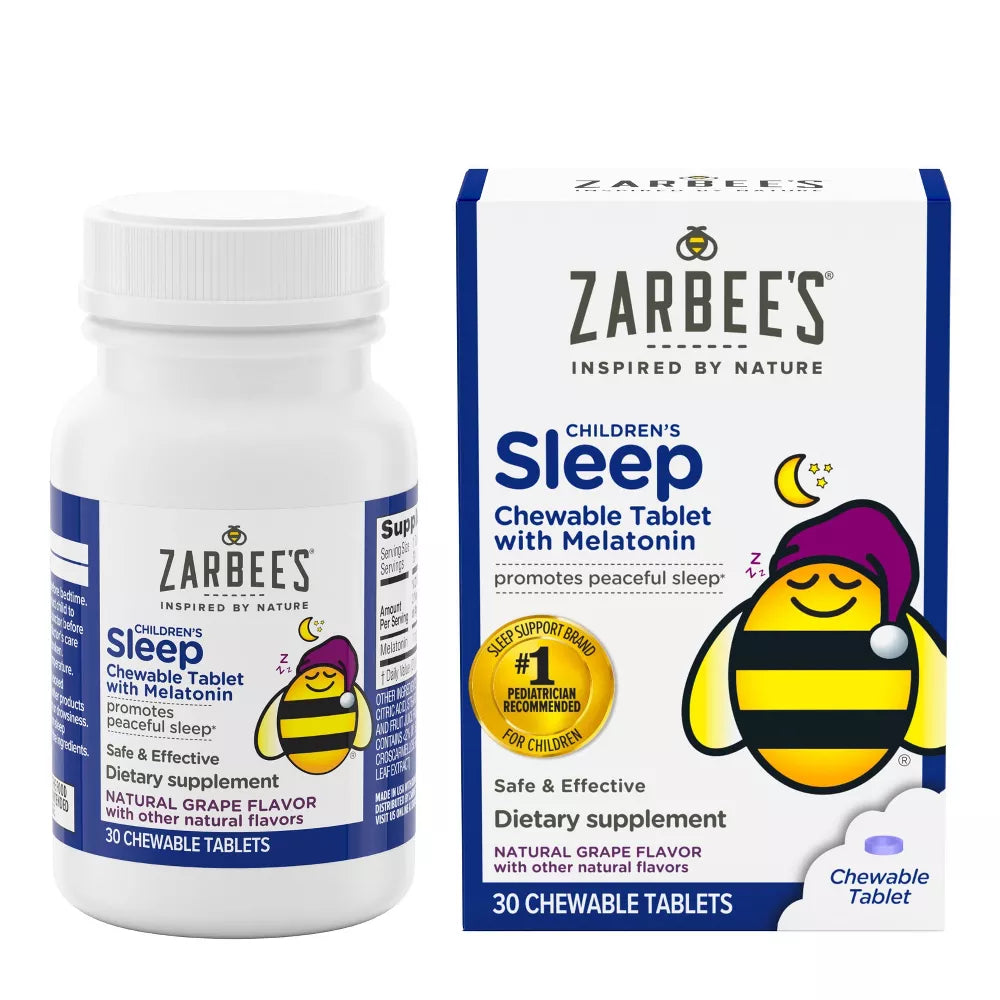 Zarbee's Kids Sleep with Melatonin Chewables - Uva natural - 30 tabletas