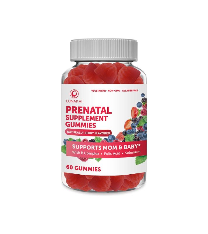 Gomitas prenatales de vitaminas para mujeres con hierro y ácido fólico, masticables, 60 gomitas