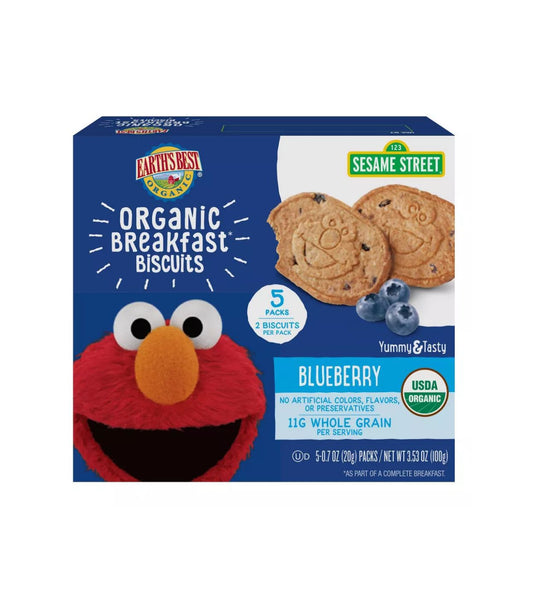 Earth's Best Galletas orgánicas Plaza Sésamo con sabor a arándanos, 5 unidades