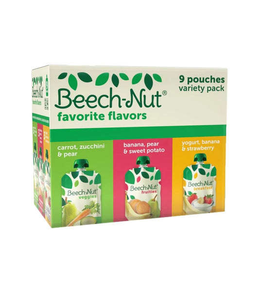 Beech-Nut Paquete variado de alimentos para niños de 2 a 4 años con sabores favoritos paquete de 9