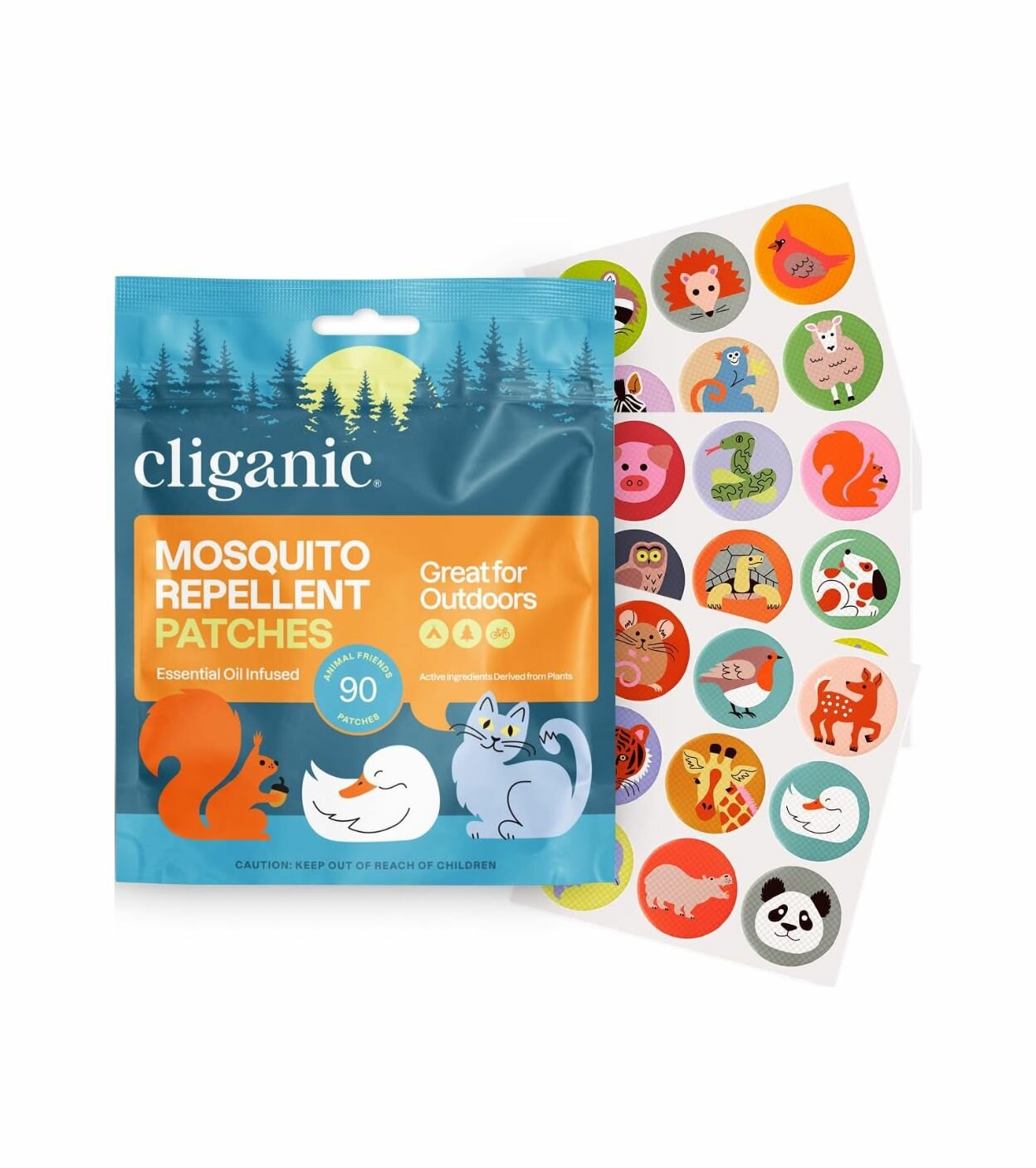 Cliganic Calcomanías repelentes de mosquitos para niños 90 unidades