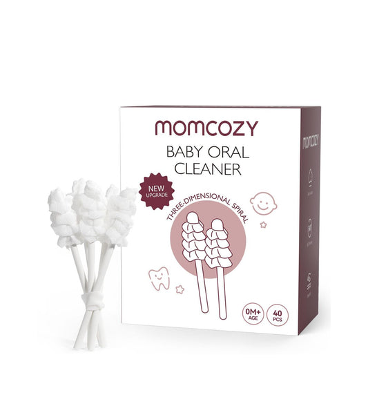 Momcozy Limpiador de lengua para bebé, cepillo de dientes desechables, 40 unidades