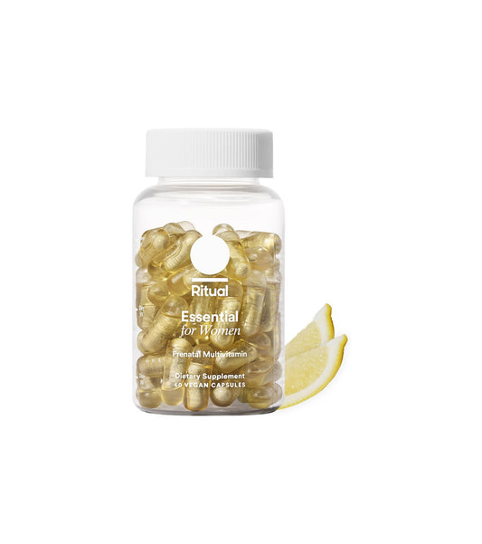 Multivitamínico prenatal Ritual Essential para mujeres: folato y colina, omega-3 DHA 60 unidades