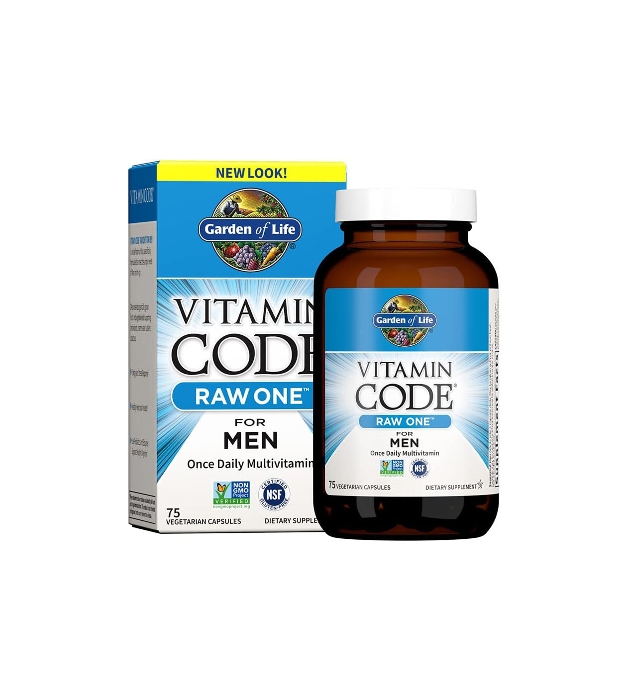 Garden of Life Multivitamínico para hombres, código de vitamina crudo, 75 cápsulas