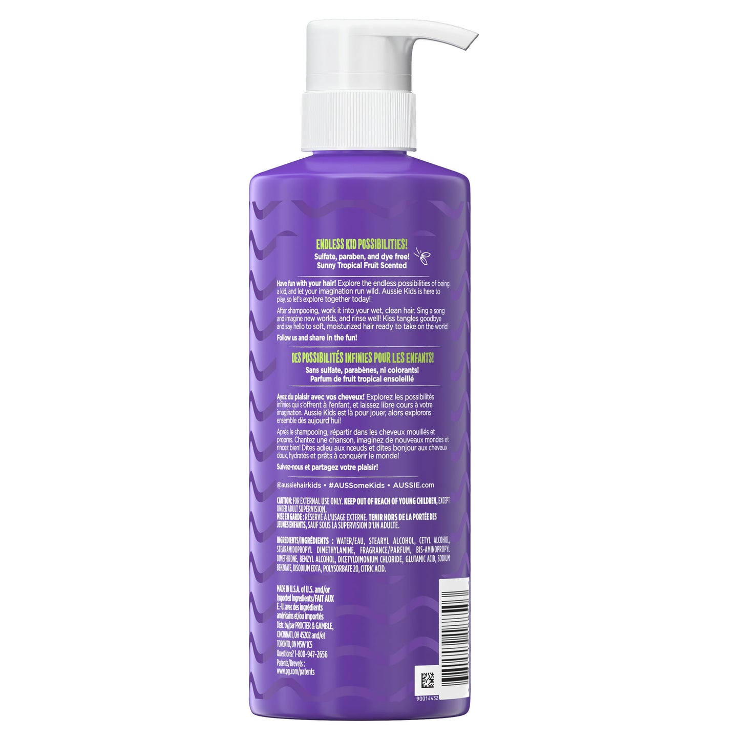 Acondicionador Aussie Kids, hidrata el cabello sin sulfato 475ml