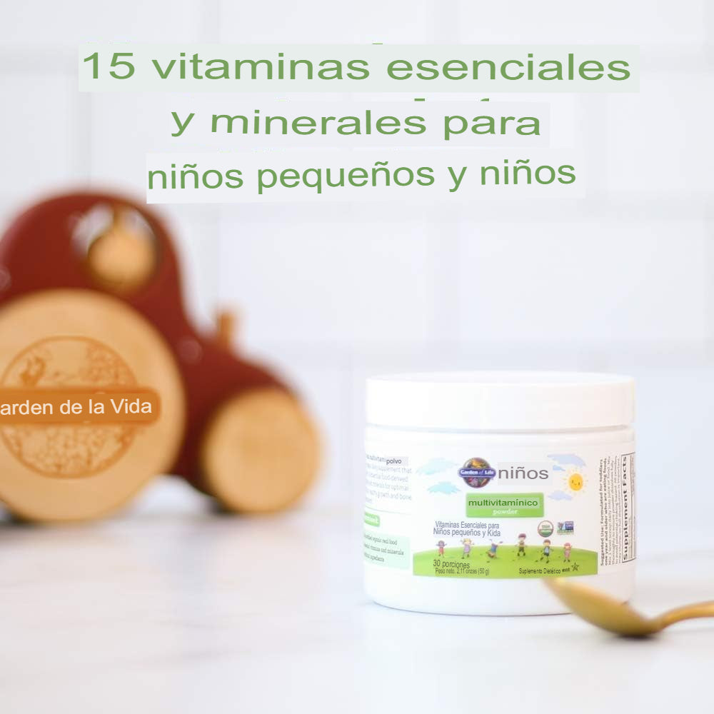 Multivitamina en polvo, vitaminas y minerales diarios para niños para un crecimiento saludable, Suministro de 30 días