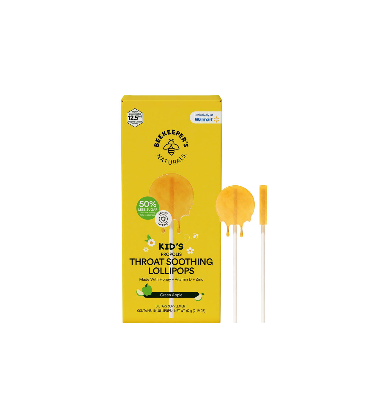 Paletas Beekeeper's Naturals con apoyo inmunológico, vitamina D, 10 unidades