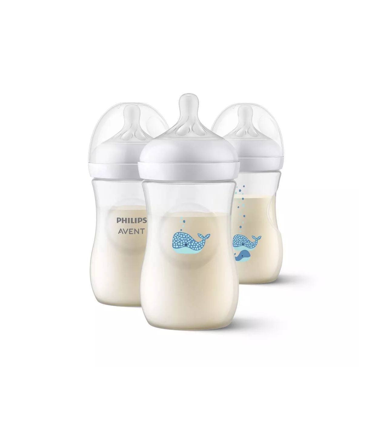 Avent Philips Biberón Natural con Tetina de Respuesta Natural - Ballenas - 9oz/3pk