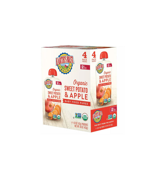 Earth's Best comida para bebés de batata y manzana orgánicos 4 pack