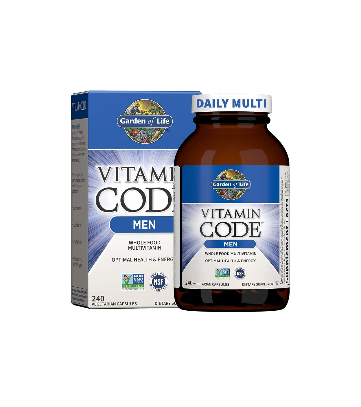 Garden of Life Vitamina Code - Multivitamínico de alimentos integrales para hombres, 240 cápsulas