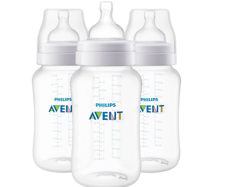 Biberón Philips Avent Anti-Cólico - Transparente - 11oz/3pk