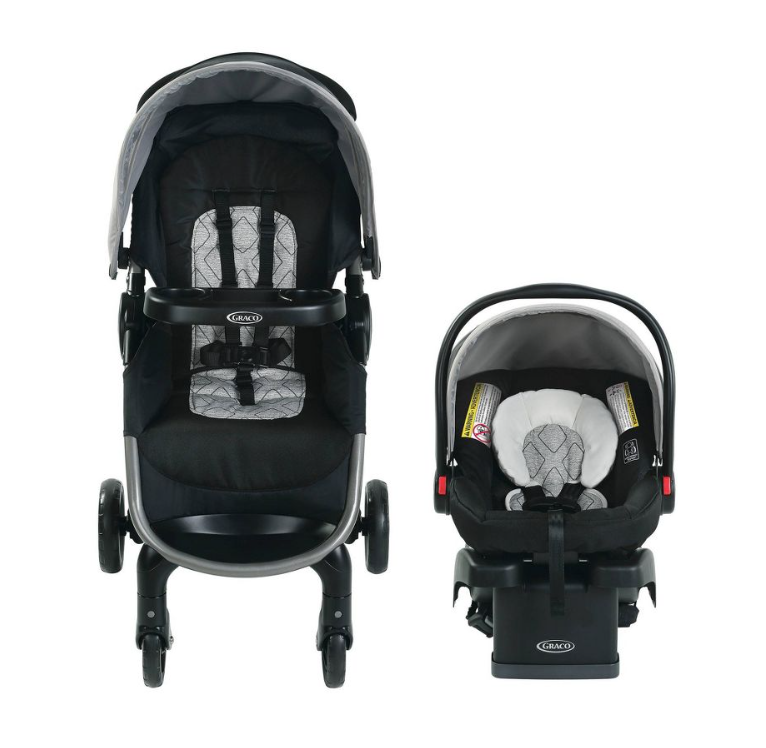 Graco Sistema de viaje FastAction Fold SE con asiento de coche para bebés SnugRide - Color Asher