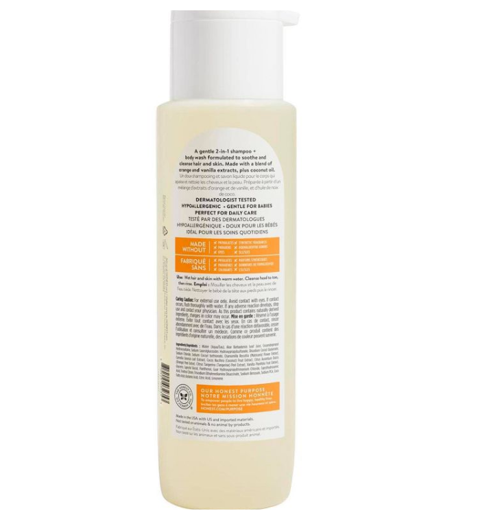 The Honest Company Shampoo y Jabón líquido Corporal - Olor Vainilla Naranja Dulce 532ml