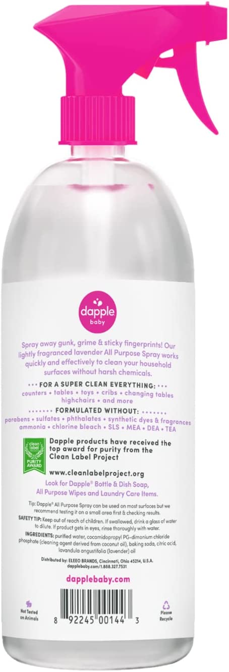 dapple baby  Spray de limpieza multiusos a base de plantas, hipoalergénico 887ml