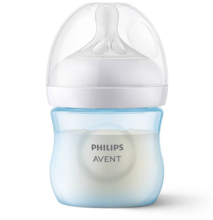 Biberón Philips Avent con pezón de respuesta natural - Color Azul - 4oz - 3 pack