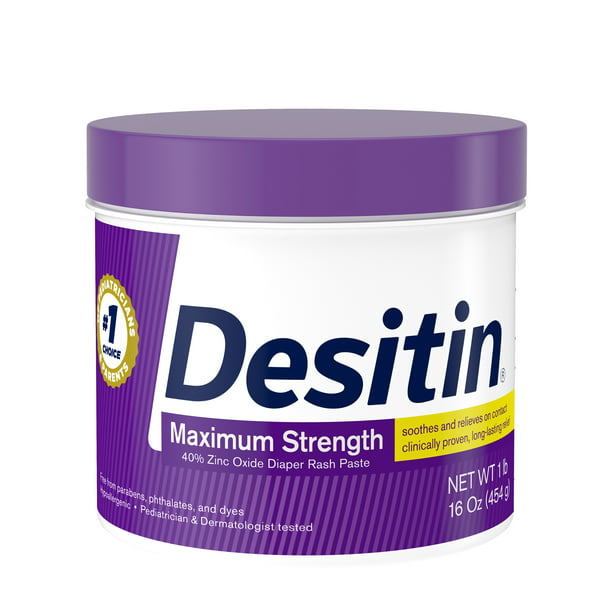 Crema Desitin Maximum Strength para la dermatitis del pañal con óxido de zinc 454gr