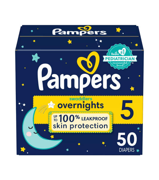 Pampers Swaddlers Overnight Diapers - Talla 5