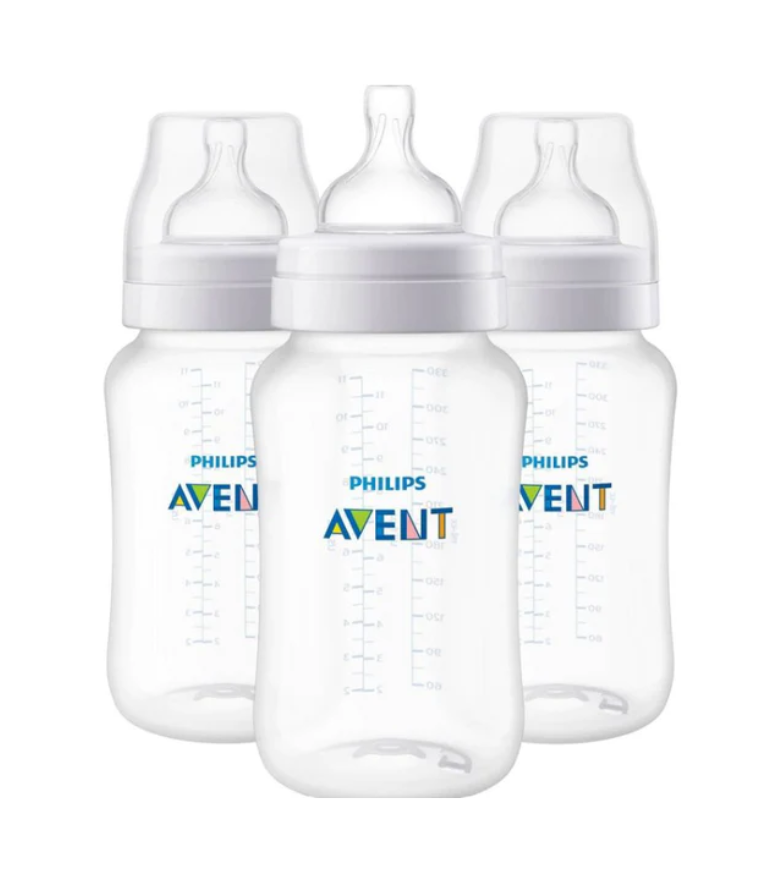 Biberón Philips Avent Anti-Cólico - Transparente - 11oz/3pk