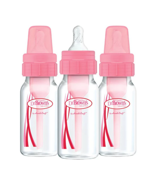 Biberón Dr. Brown's Flujo Natural Anti-Cólic - 4oz/ 3pk - Color Rosa