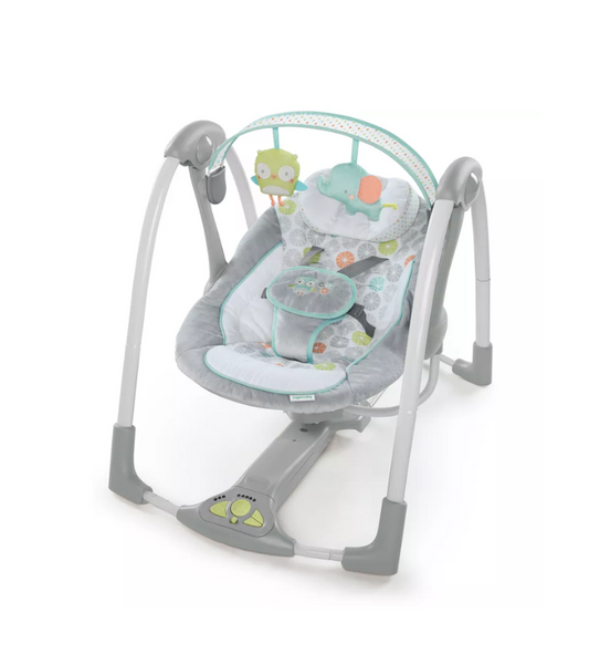 Ingenuity Swing 'n Go Portable 5 Velocidades - Columpio para bebé con sonidos de la naturaleza - Hugs & Hoots