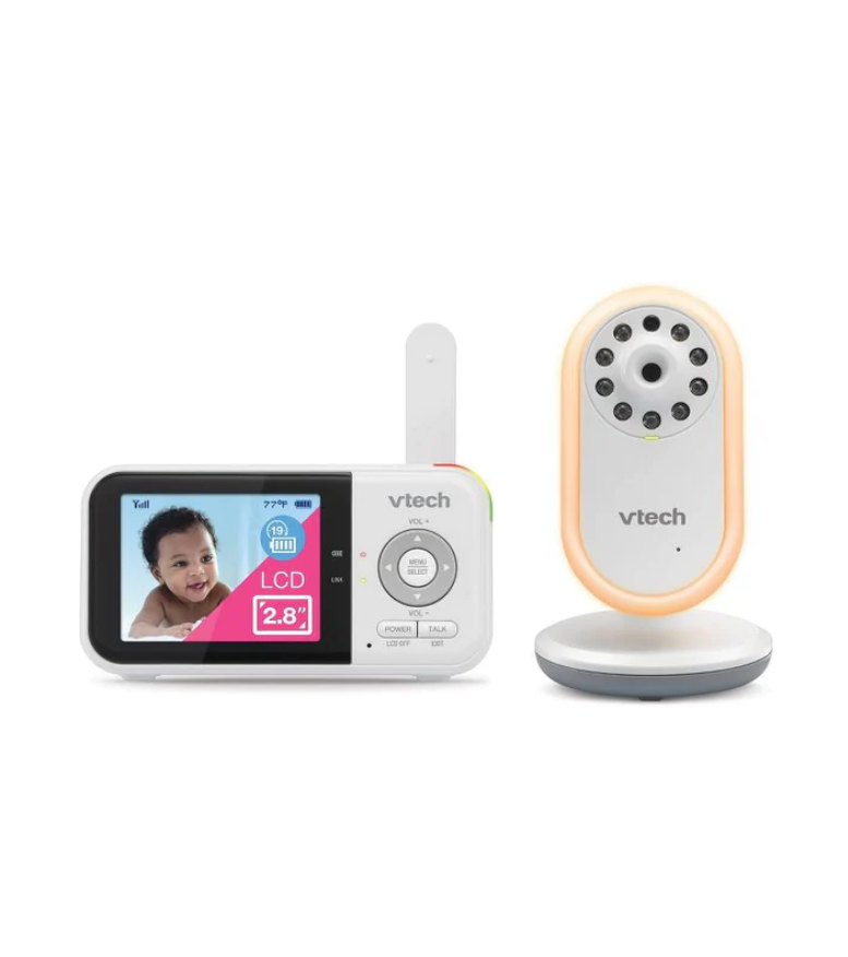 VTech Monitor de Video Digital de 2.8 " con luz nocturna para bebé - Color Blanco