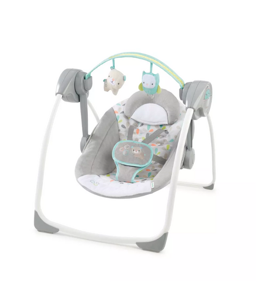 Ingenuity Comfort 2 Go - Columpio para bebé portable con música - Color Bosque Fantasioso
