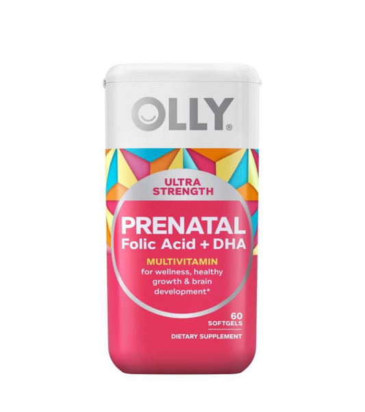 Olly - Multivitamínico Prenatal en Cápsulas blandas con ácido fólico + DHA - 60 Unidades