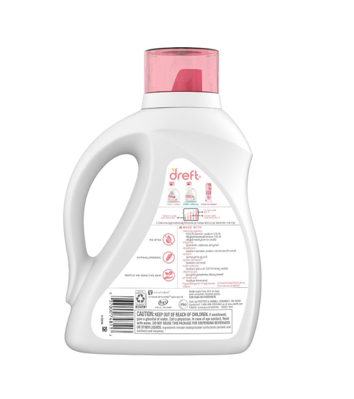 Dreft 1 Detergente líquido para recién nacido 2.72lt tienditadelu
