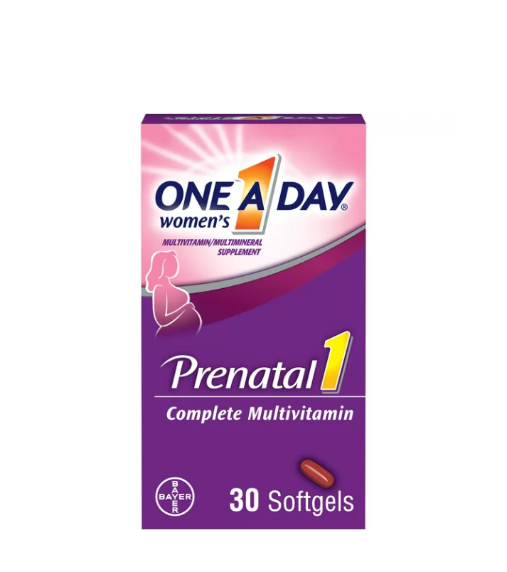 One A Day Multivitamínico prenatal para mujeres con ácido fólico, DHA y hierro, 30 unidades