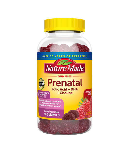 Nature Made con DHA y ácido fólico, suplemento dietético, salud prenatal, 90 gomitas