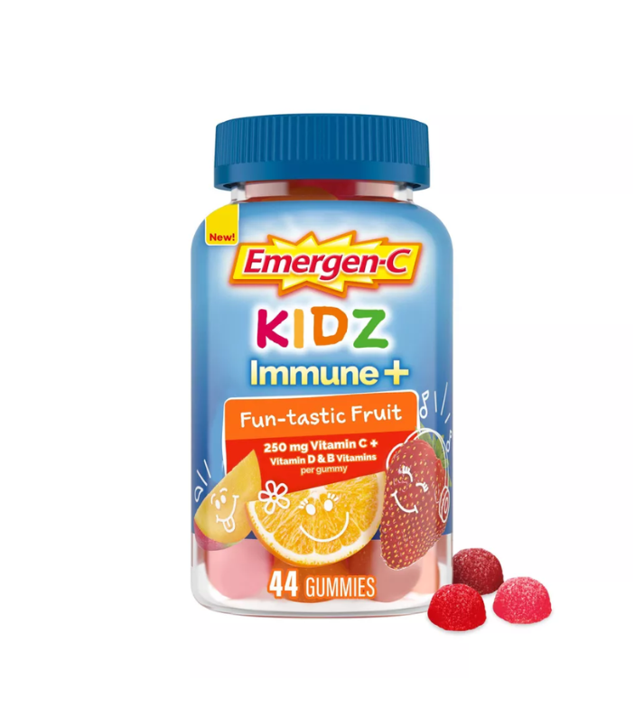 Emergen-C Kidz Immune+ Multivitamínico en Gomitas con vitamina C, B y D - Sabores Frutales - 44 Unidades