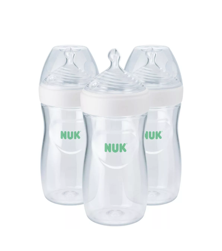 Biberón NUK Simply Natural con sistema SafeTemp 9oz Color Neutral - 3 pack