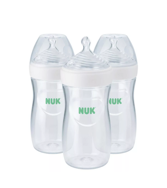 Biberón NUK Simply Natural con sistema SafeTemp 9oz Color Neutral - 3 pack