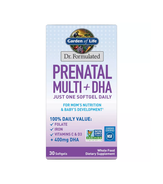 Garden of Life Dr. Formulated Multivitamínico Prenatal Multi + DHA  30 Cápsulas