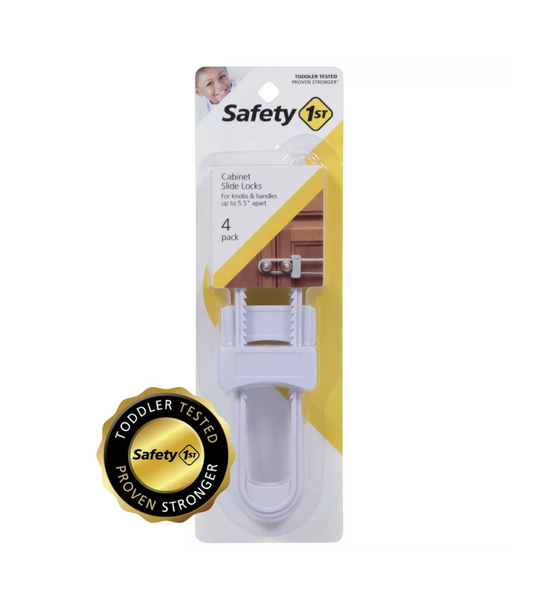 Safety 1st - Cerraduras deslizantes para gabinete - Paquete de 4 Piezas
