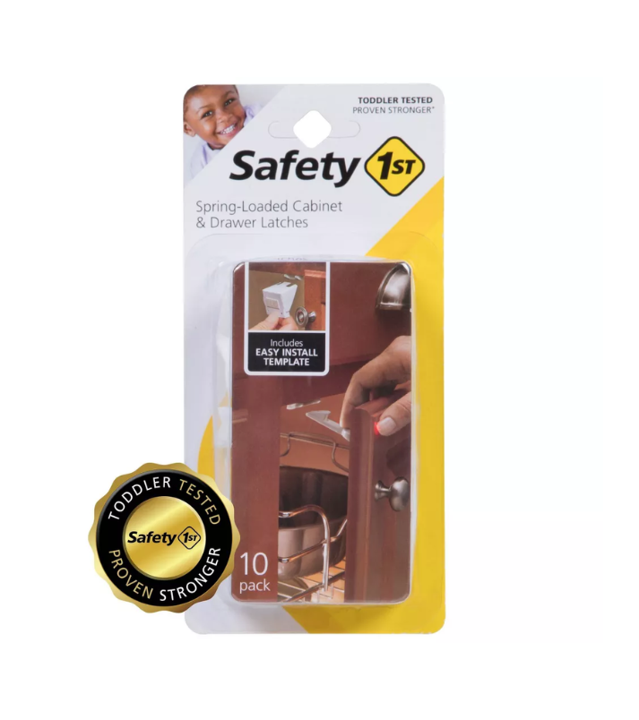 Safety 1st - Pestillos para gabinetes y cajones con resorte, Paquete de 10 Piezas