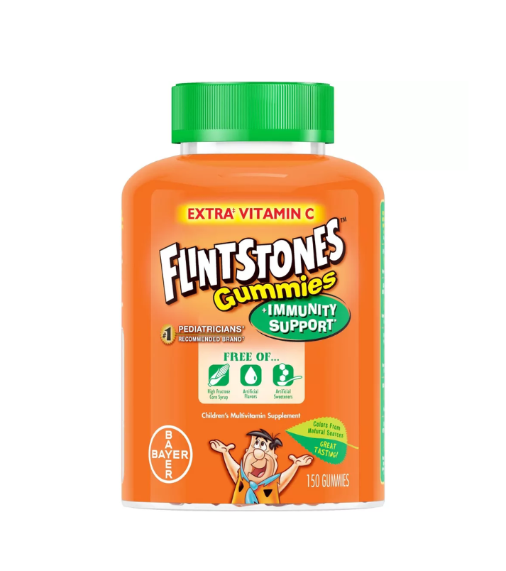 The Flintstones - Multivitamínico Plus en Gomitas para niños de apoyo a la inmunidad - Sabor Cereza, frambuesa y naranja - 150 Unidades