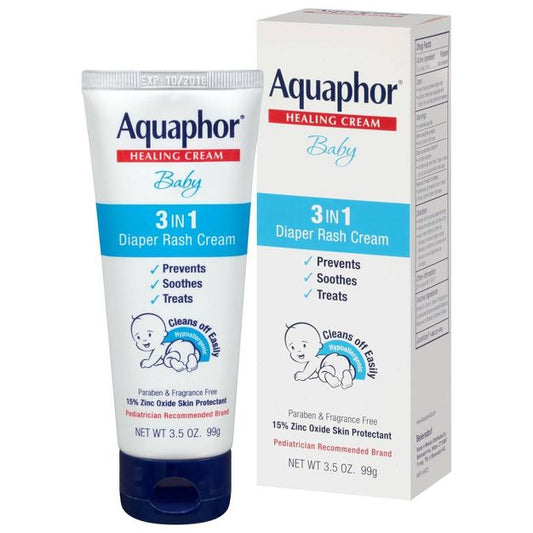 Crema de bebé 3 en 1 Aquaphor para dermatitis del pañal - 3.5 Oz Tubo
